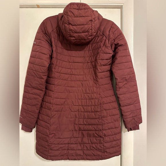 Columbia Women's Small Berry Colored Down Puffer Mid-Thigh Length Jacket/Coat - Picture 8 of 12